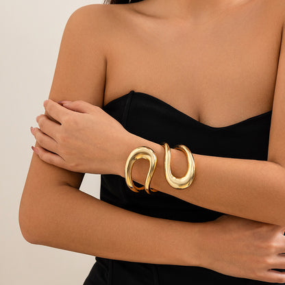 Fluid Curve Cuff Bracelet
