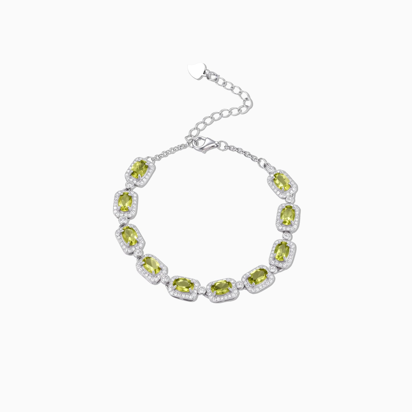 Peridot Geometric Frame Bracelet