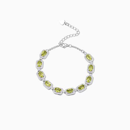 Peridot Geometric Frame Bracelet