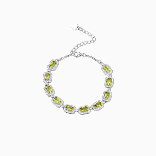 Peridot Geometric Frame Bracelet