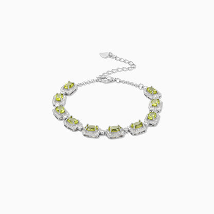 Peridot Geometric Frame Bracelet