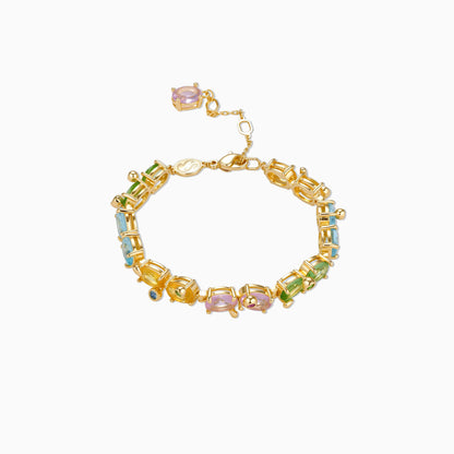 Multi-Gem Chain Link Bracelet