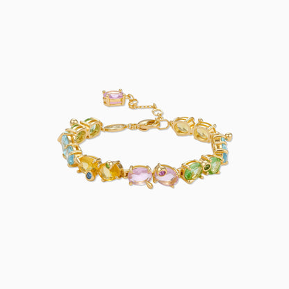 Multi-Gem Chain Link Bracelet
