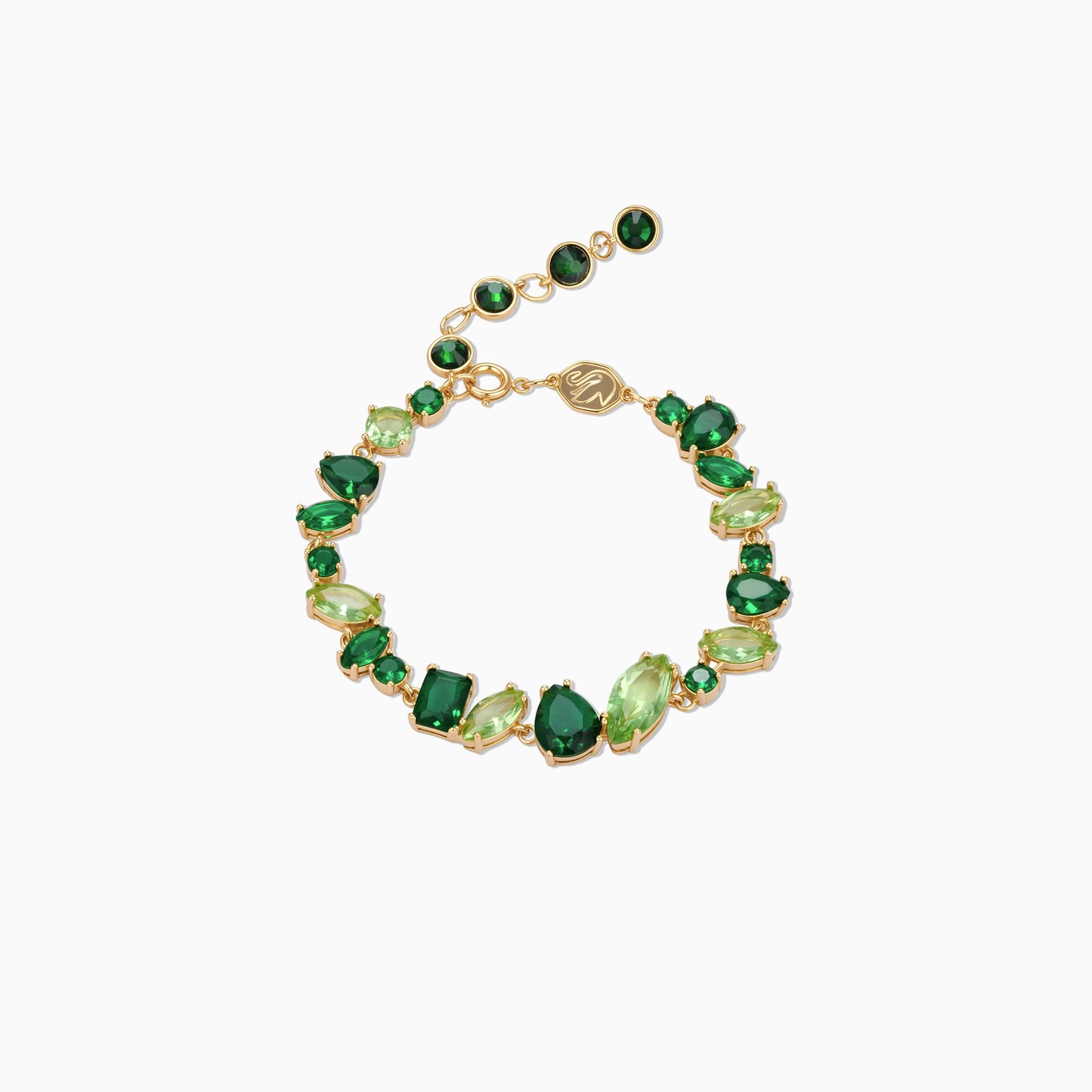 Green Mosaic Link Bracelet
