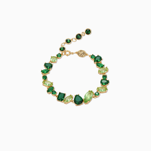 Green Mosaic Link Bracelet