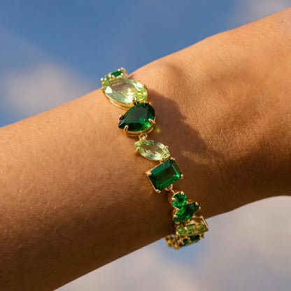 Green Mosaic Link Bracelet