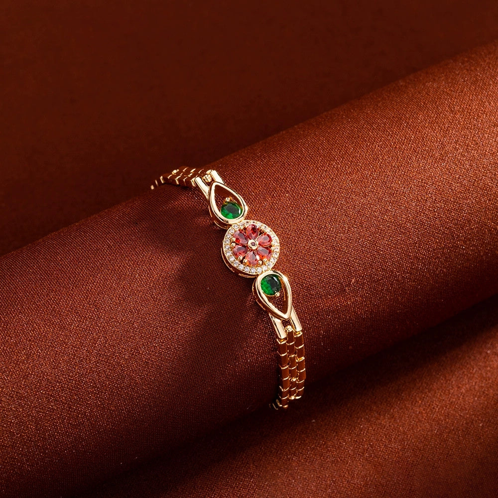 Rose & Emerald Radiance Bracelet
