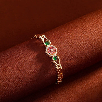 Rose & Emerald Radiance Bracelet