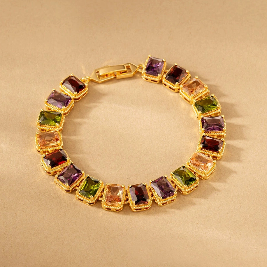 Rainbow Block Statement Bracelet