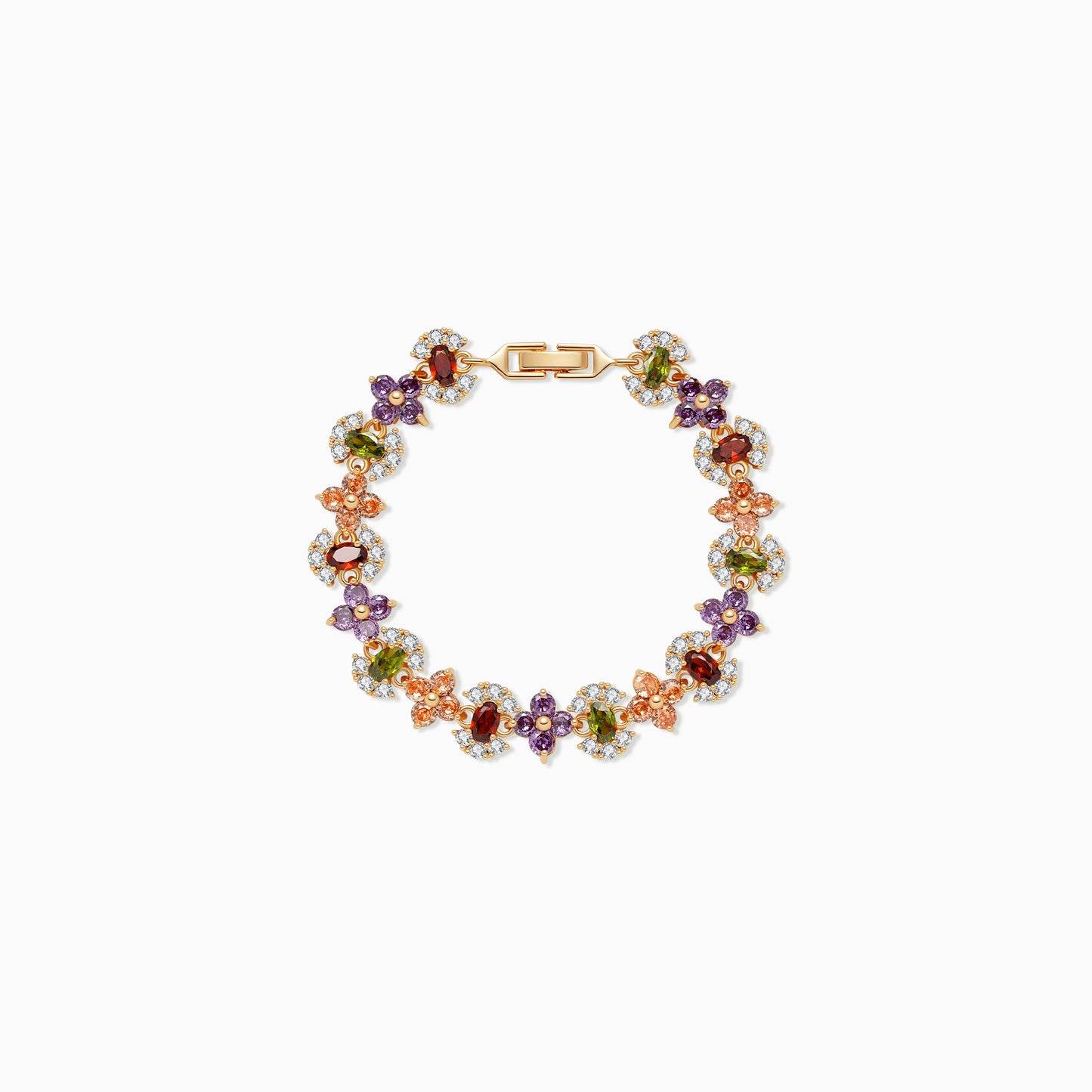 Rainbow Floral Cluster Bracelet