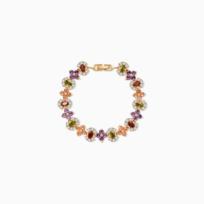 Rainbow Floral Cluster Bracelet