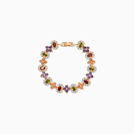 Rainbow Floral Cluster Bracelet