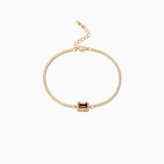 Radiant Halo Rectangle Bracelet-Red