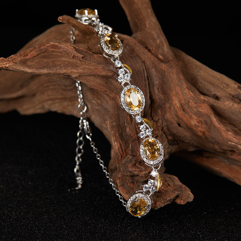 Citrine Glow Halo Bracelet