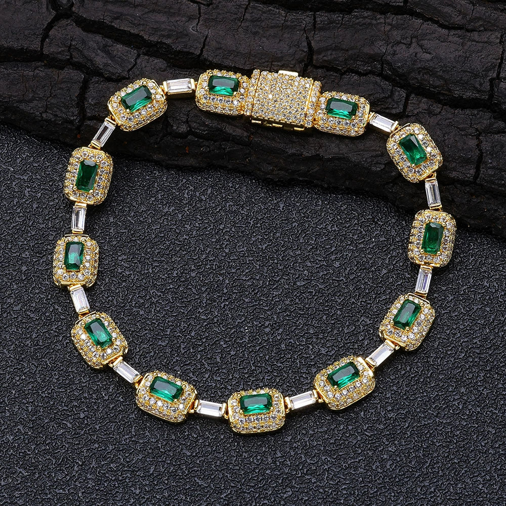 Emerald Geometry Link Bracelet