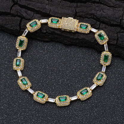 Emerald Geometry Link Bracelet