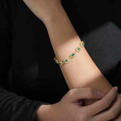 Emerald Geometry Link Bracelet