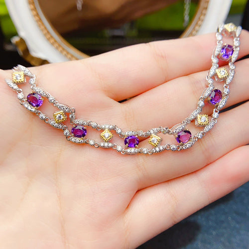 Vintage Link Amethyst Bracelet
