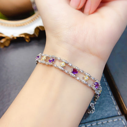 Vintage Link Amethyst Bracelet