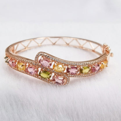 Dual Curve Tourmaline Bangle