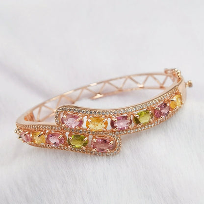Dual Curve Tourmaline Bangle
