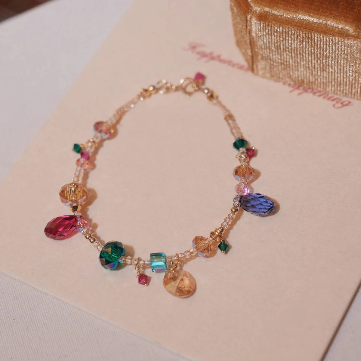 Multi-color Crystal Asymmetric Bracelet