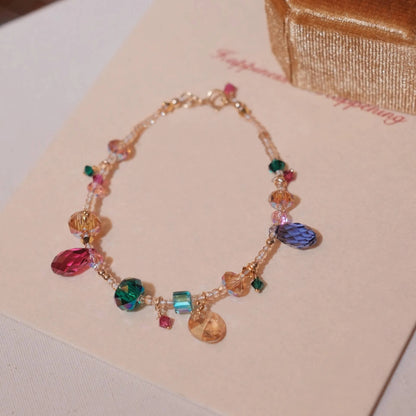 Multi-color Crystal Asymmetric Bracelet
