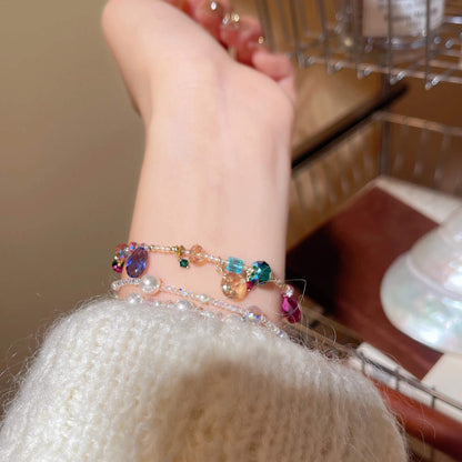Multi-color Crystal Asymmetric Bracelet