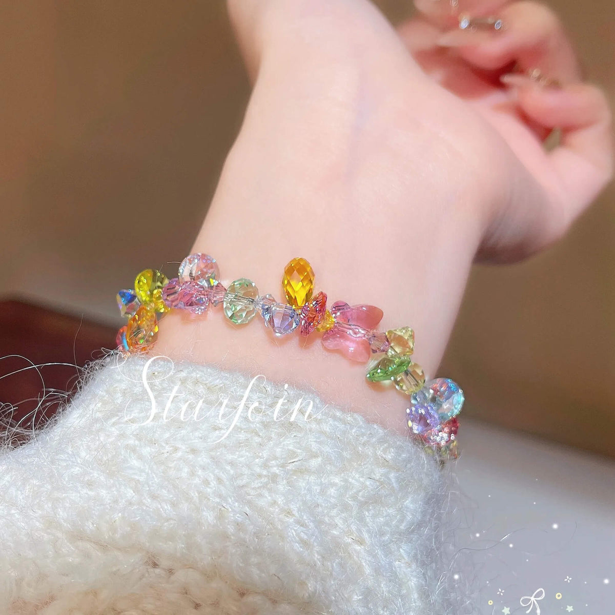 Multi-color Crystal Butterfly Bracelet