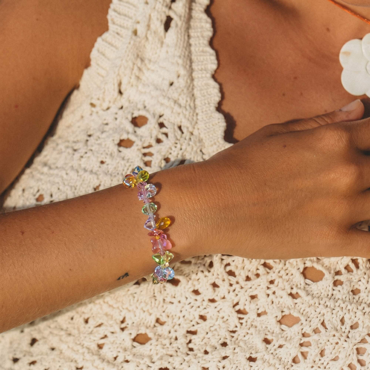 Multi-color Crystal Butterfly Bracelet