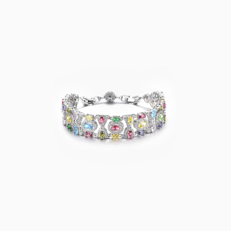 Multicolor Cluster Link Bracelet