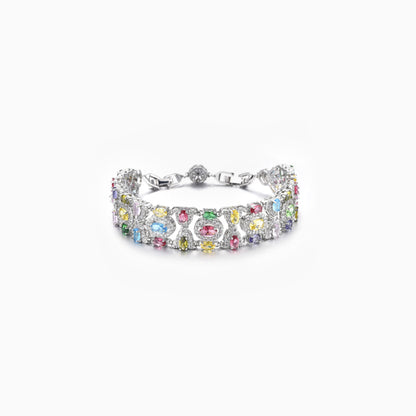 Multicolor Cluster Link Bracelet