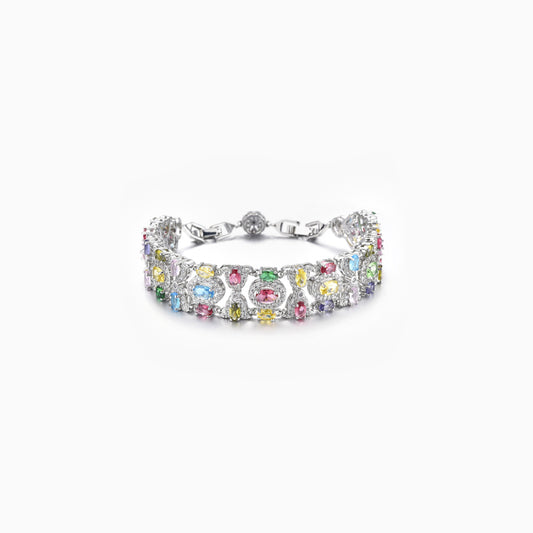 Multicolor Cluster Link Bracelet
