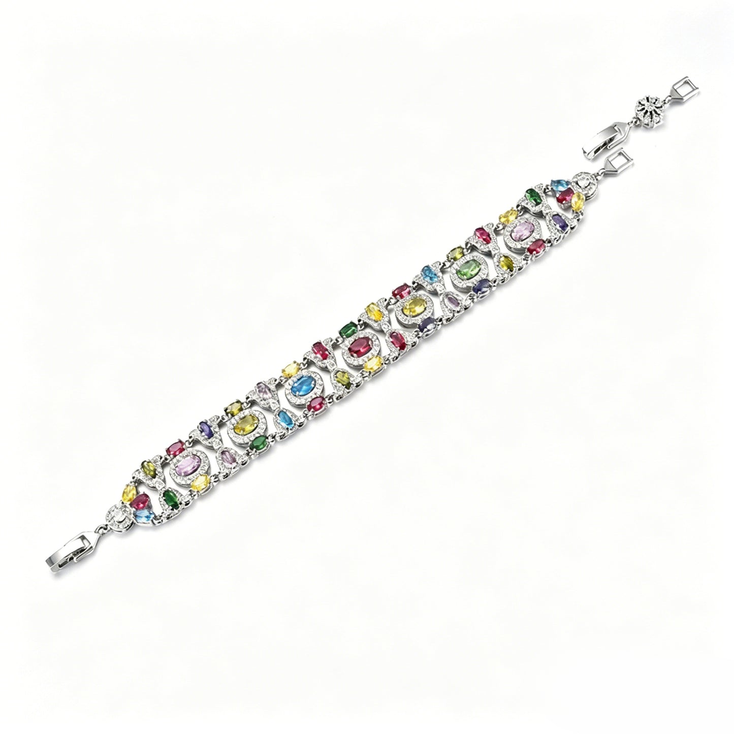Multicolor Cluster Link Bracelet