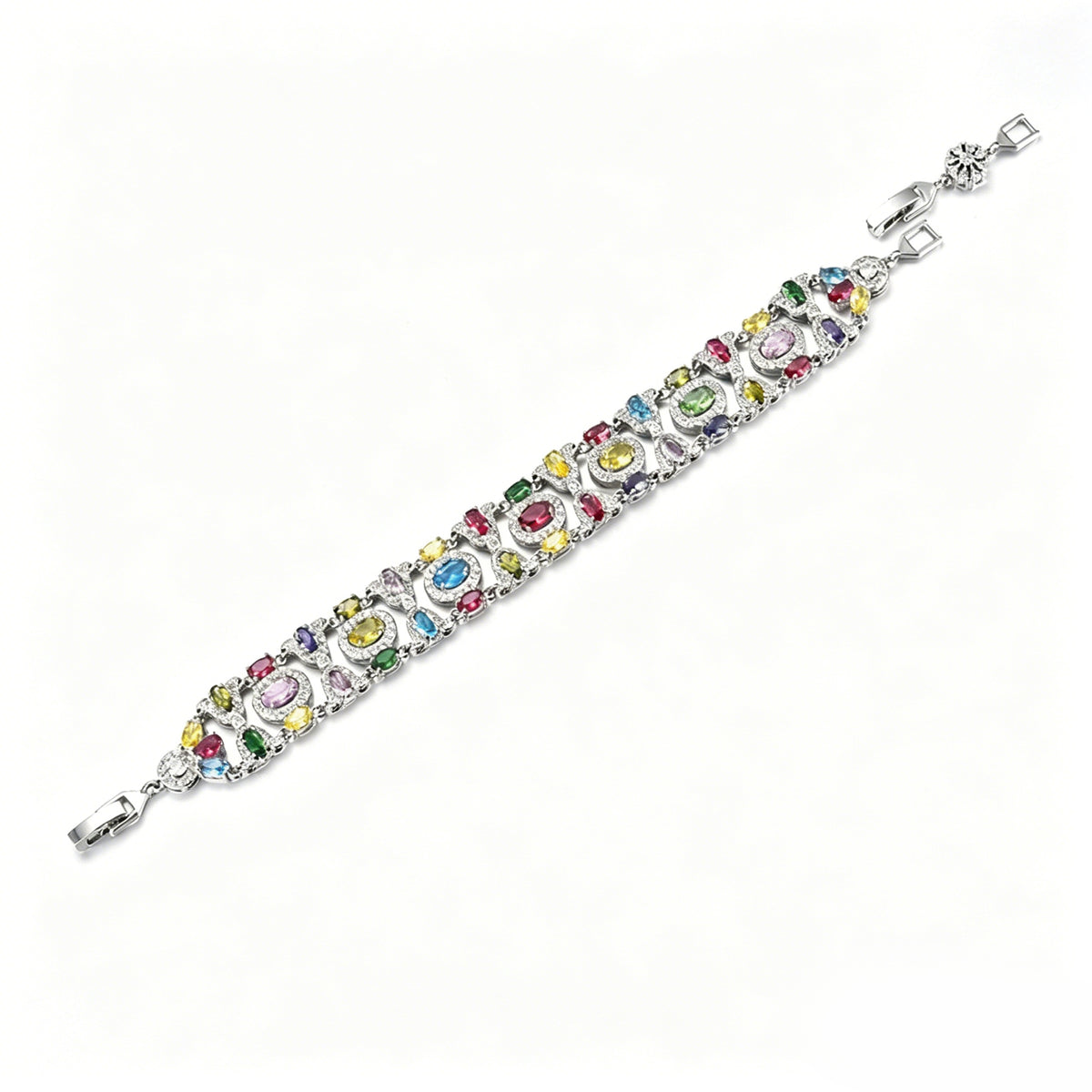 Multicolor Cluster Link Bracelet