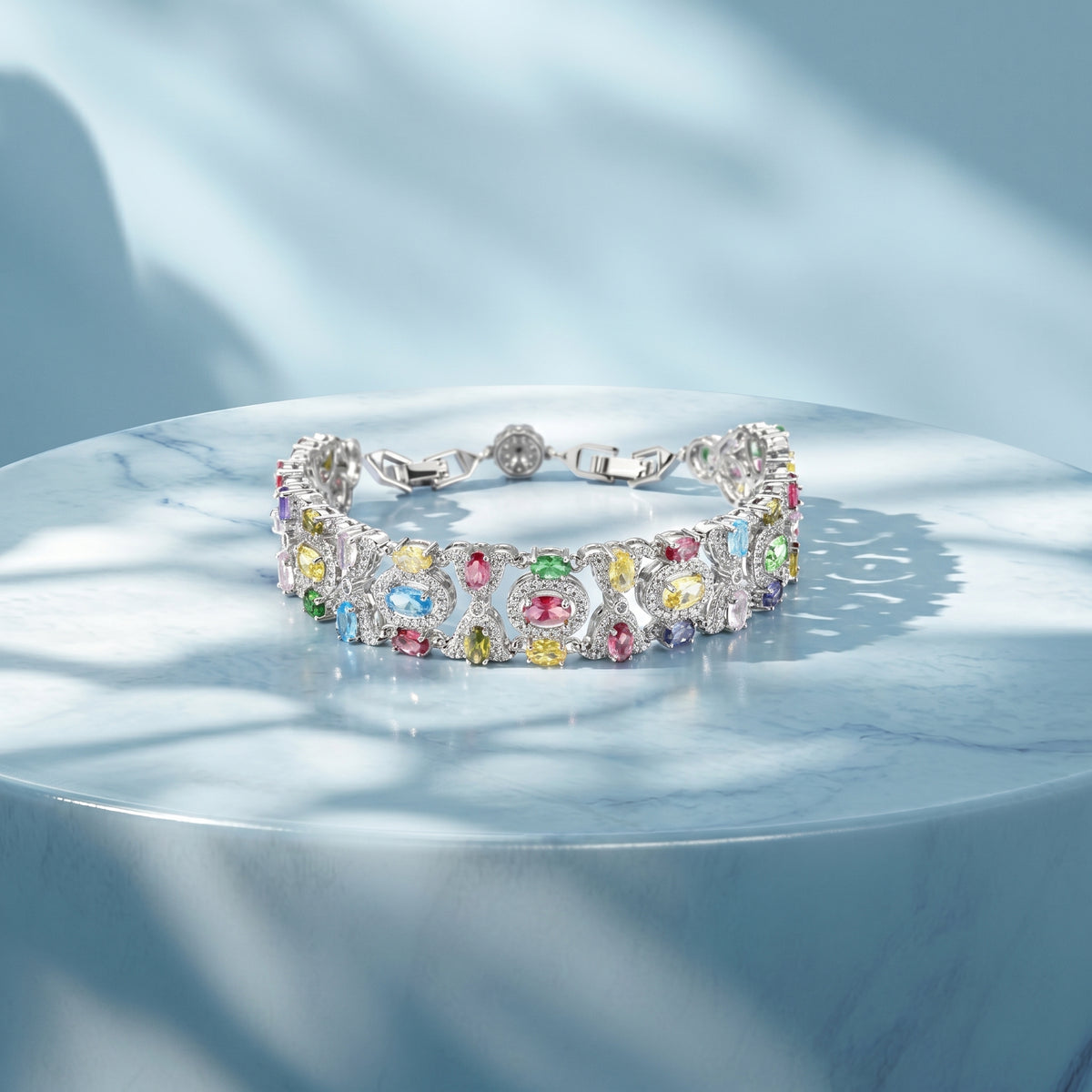 Multicolor Cluster Link Bracelet