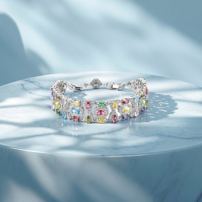Multicolor Cluster Link Bracelet