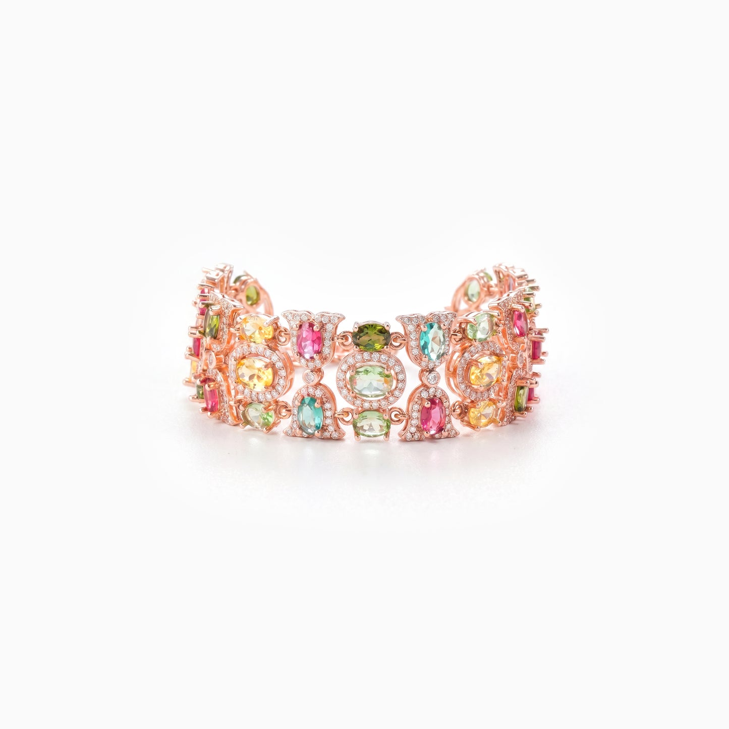 Multicolor Cluster Wide Link Bracelet