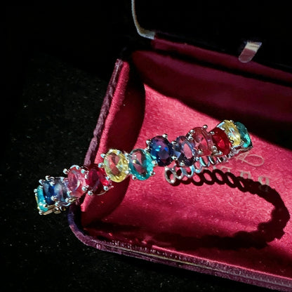 Multi-color Spectrum Open Bracelet