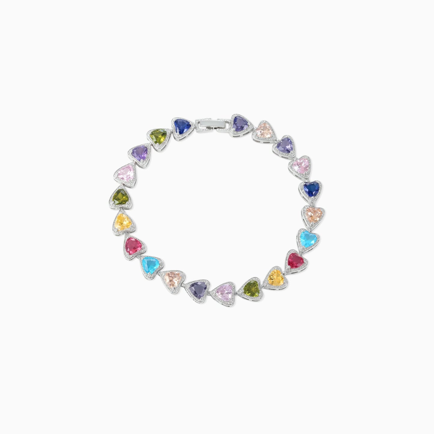 Multi-color Heart Link Bracelet