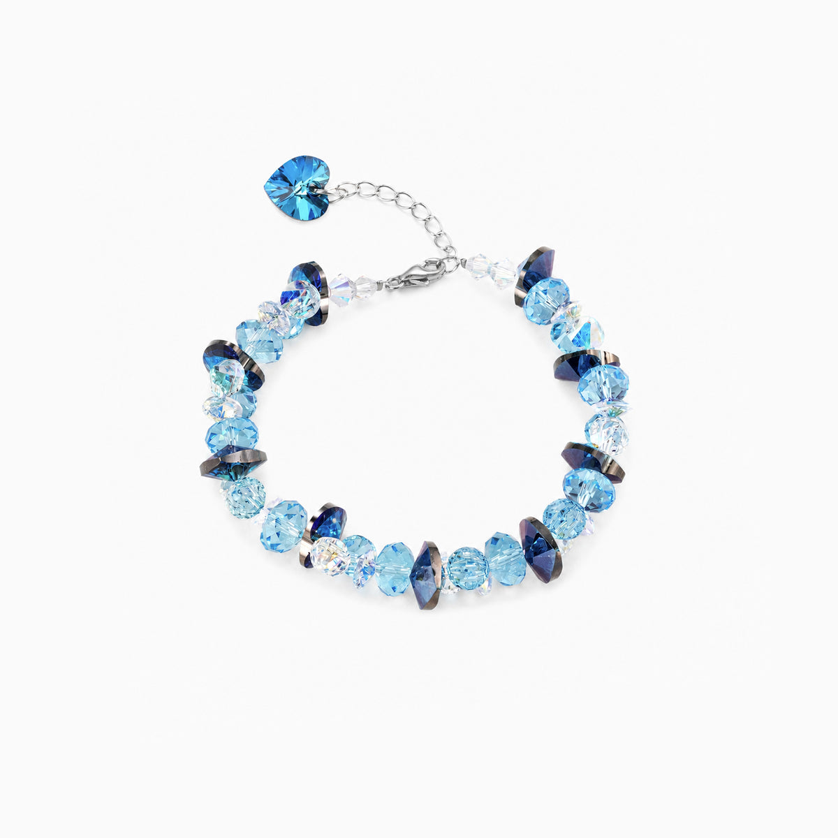 Color Heart Charm Crystal Bracelet