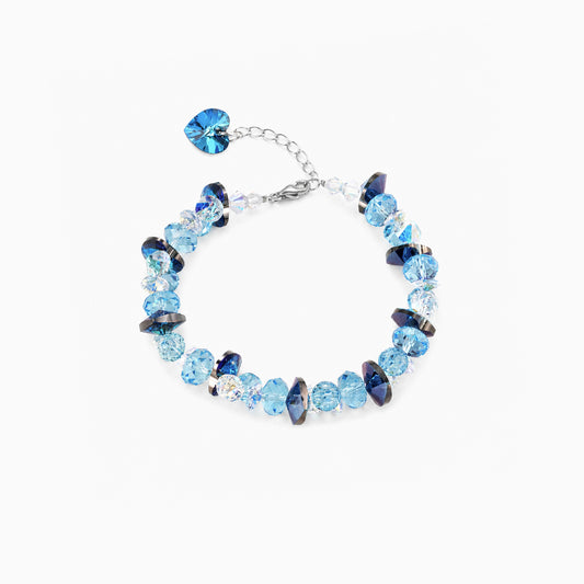 Color Heart Charm Crystal Bracelet