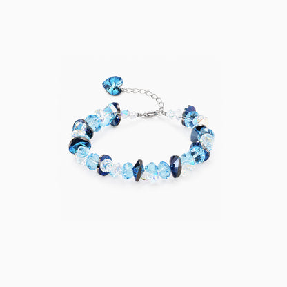Color Heart Charm Crystal Bracelet
