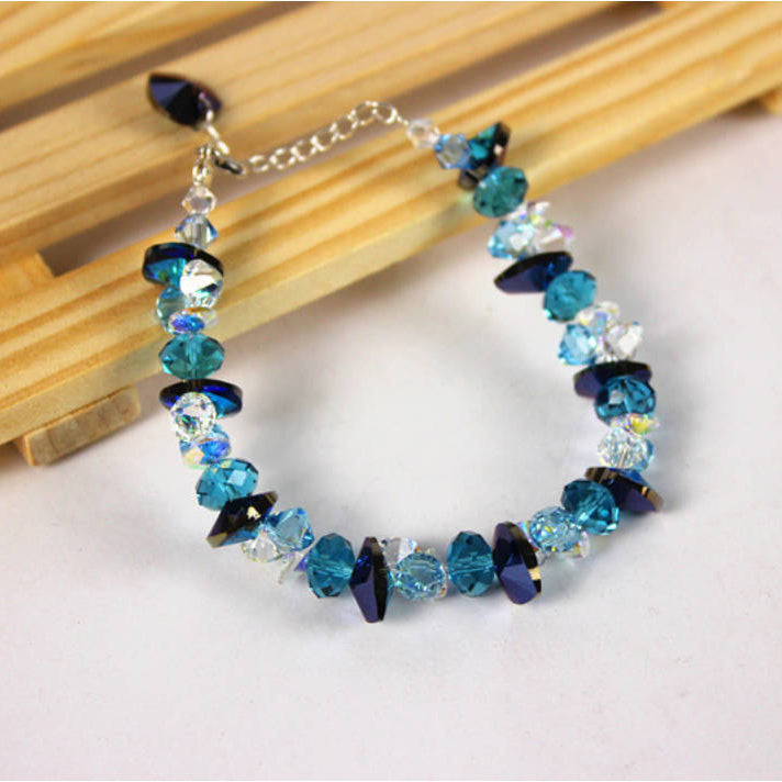 Color Heart Charm Crystal Bracelet