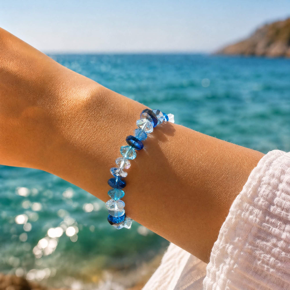 Color Heart Charm Crystal Bracelet