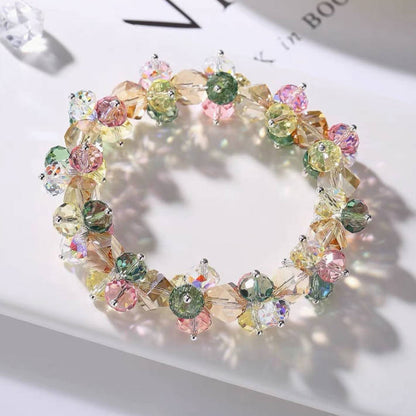 Bloom Wreath Green Crystal Bracelet