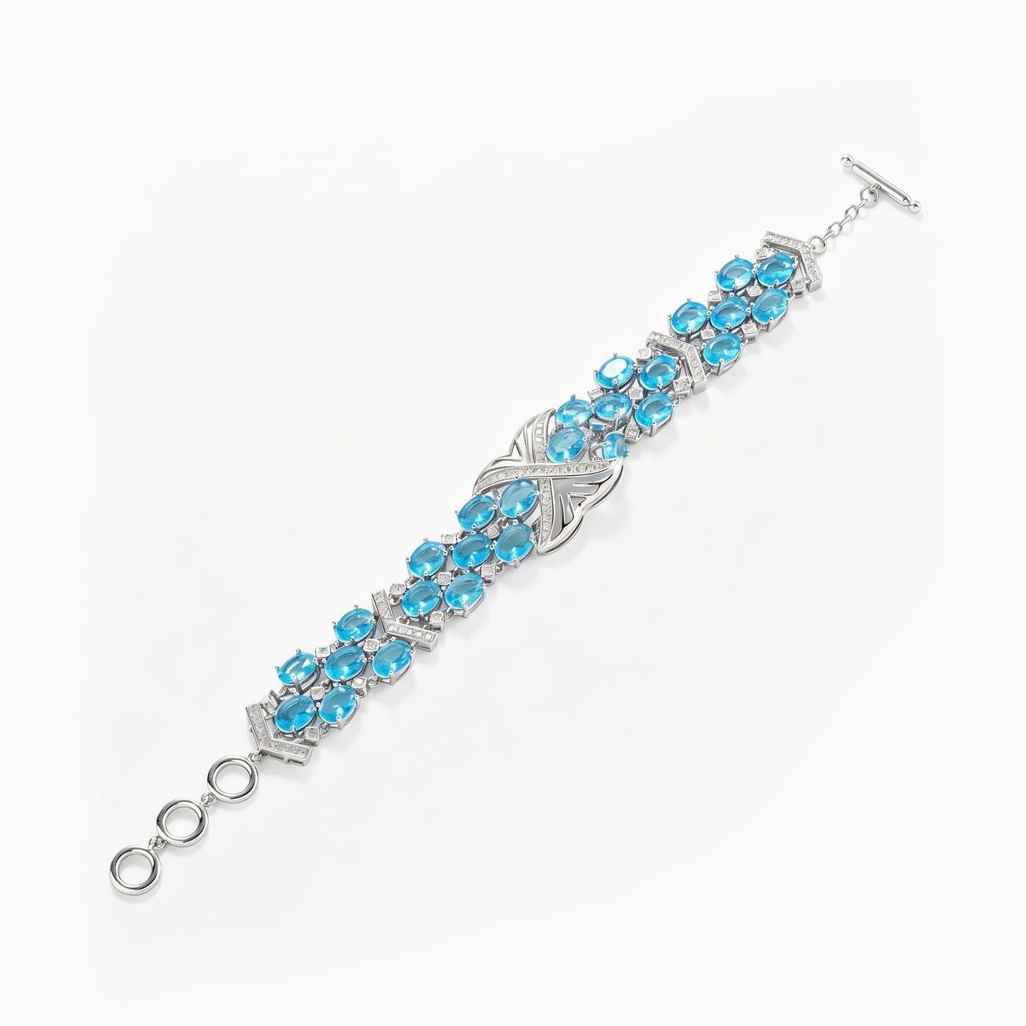 Blue Tide Oval Link Bracelet