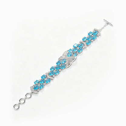 Blue Tide Oval Link Bracelet