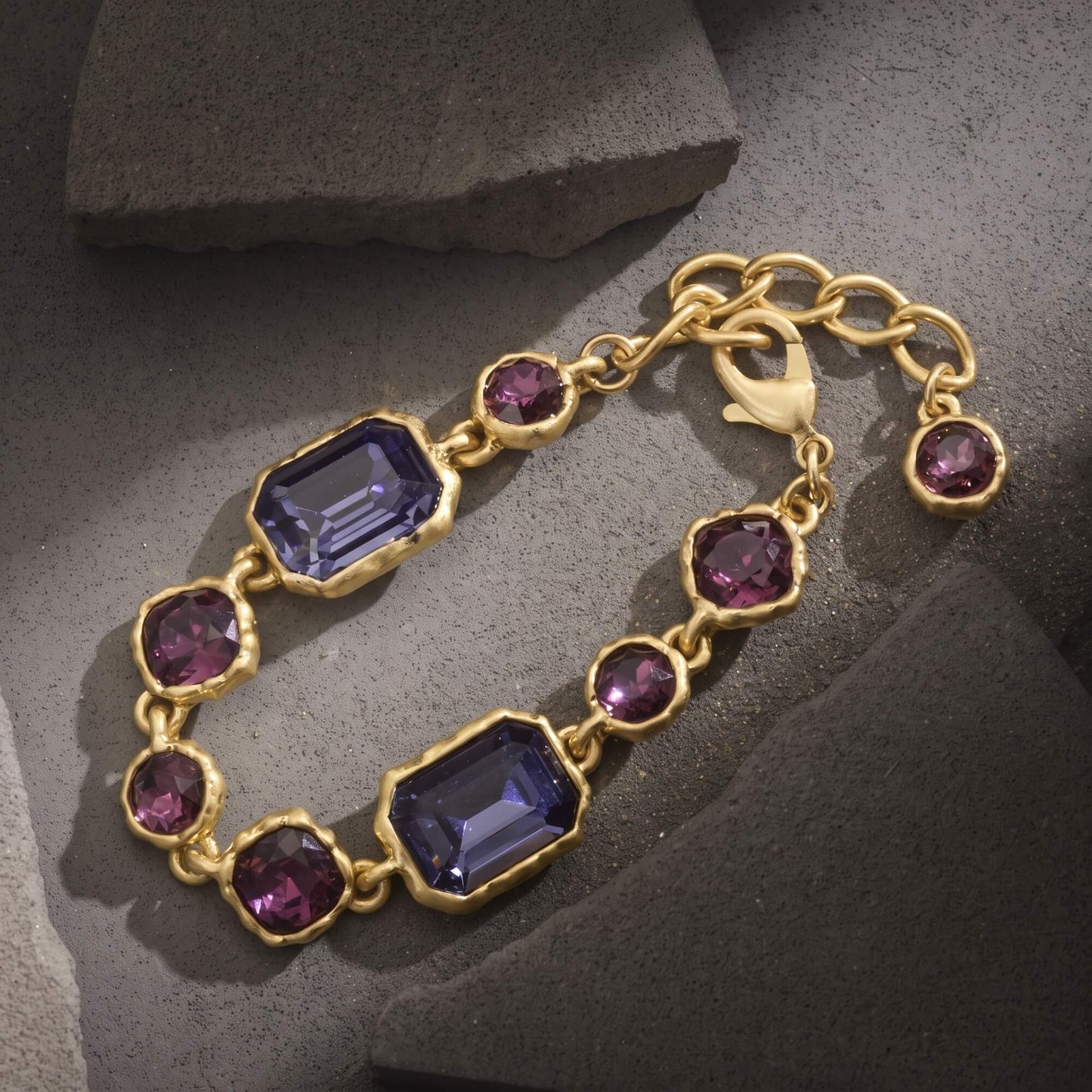 Purple Gem Link Bracelet
