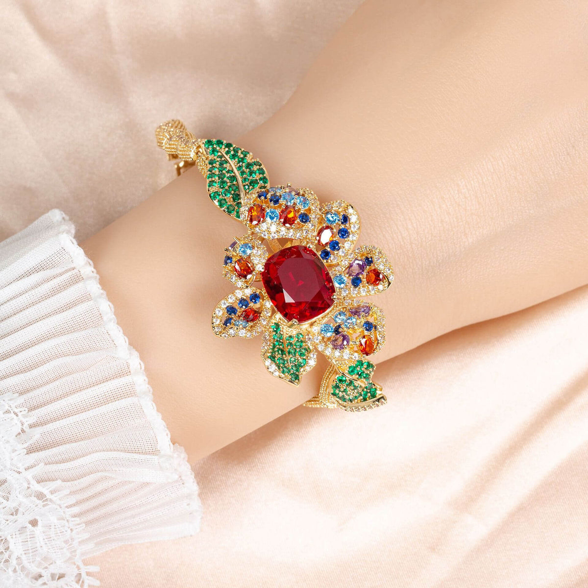 Red Bloom Bracelet